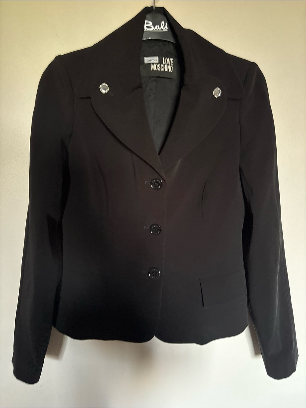 Love Moschino Black Womens Tailored Blazer Jacket size 4 US